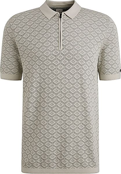 Cast Iron Half-Zip Polo Structure Ecru - Größe S günstig online kaufen