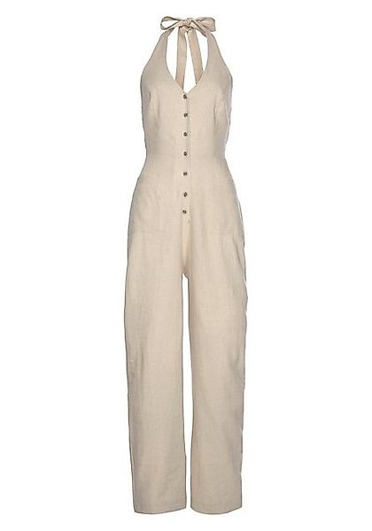 LASCANA Neckholder-Overall aus Leinen-Mix, sommerlicher Jumpsuit mit weitem günstig online kaufen