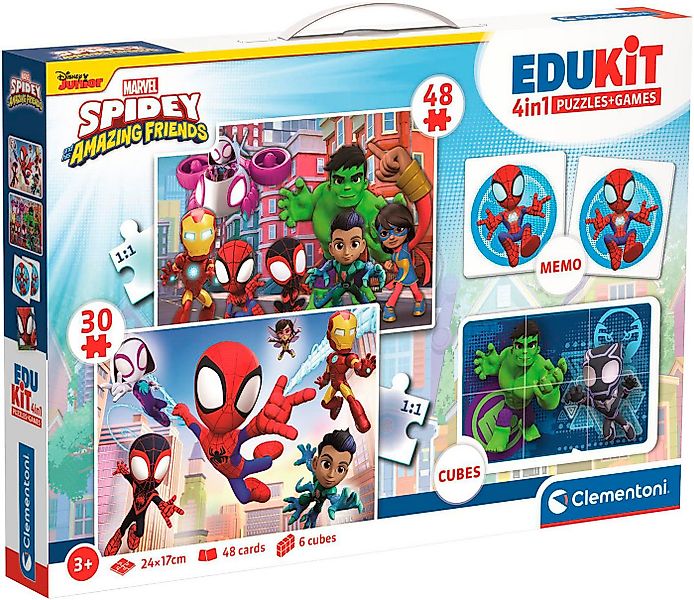 Clementoni® Puzzle Edukit, 4n1, Spidey und seine Freunde, 78 Puzzleteile, M günstig online kaufen