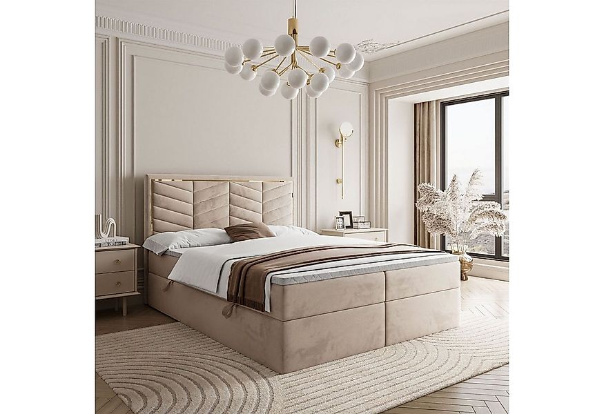 Lookway Boxspringbett AURORA mit Bettkasten und Topper (Bett mit topper) günstig online kaufen