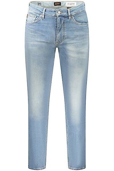 BOSS 5-Pocket-Jeans Slim Fit Herren Jeans Blau - Used-Look mit Kontrastdeta günstig online kaufen