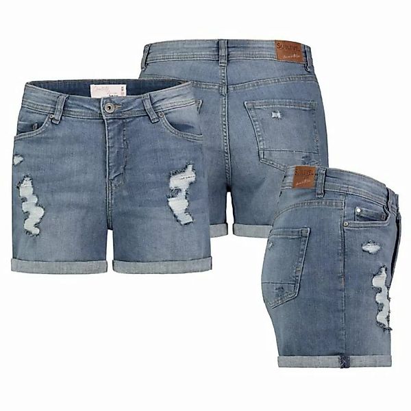 SUBLEVEL Bermudas Damen Jeans Shorts Bermuda Kurze Hose Short Denim Stretch günstig online kaufen