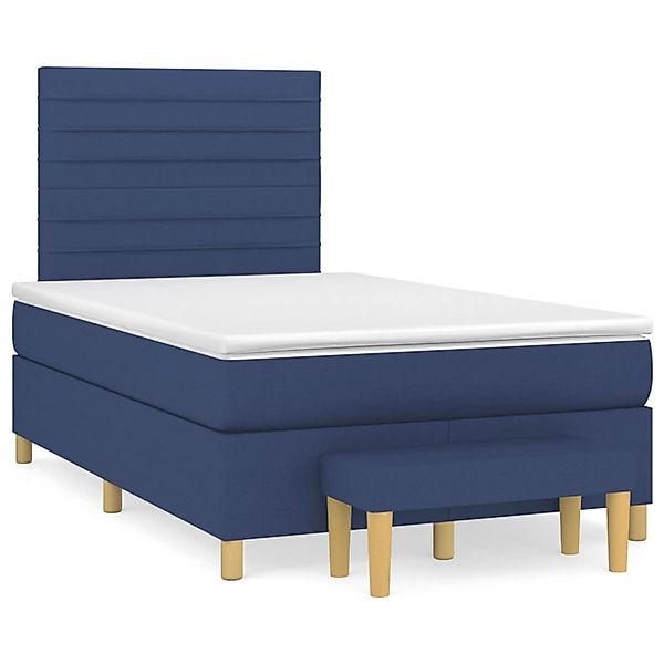 vidaXL Boxspringbett mit Matratze Blau 120x200 cm Stoff1383221 günstig online kaufen