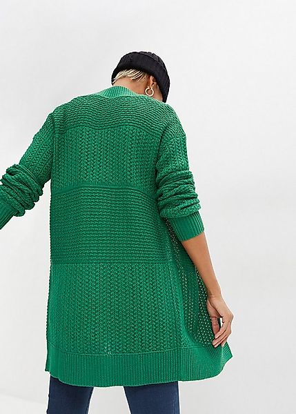 bonprix Longstrickjacke lockere Passform, mit Strickmuster, casual Stil günstig online kaufen