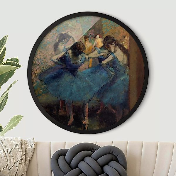 Rundes Gerahmtes Bild Edgar Degas - Blaue Tänzerinnen günstig online kaufen