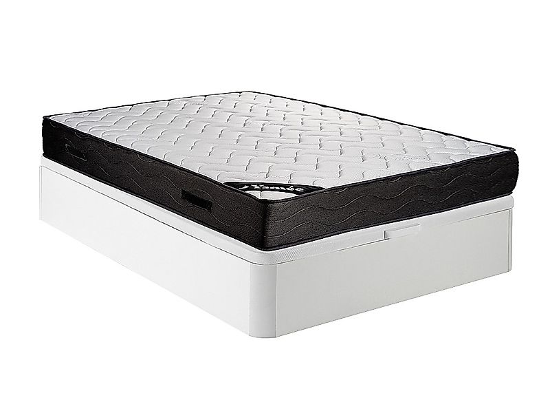 Set aus Bettgestell mit Bettkasten + Matratze - 140 x 190 cm - 7-Zonen-Tasc günstig online kaufen