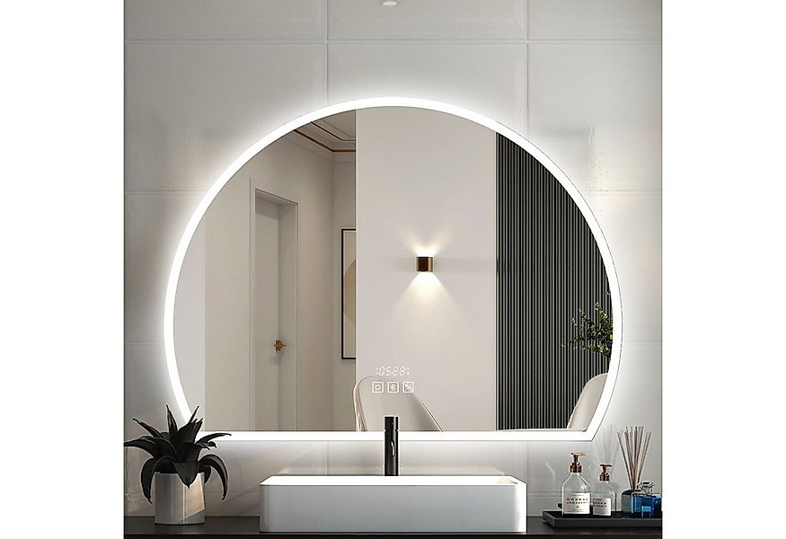 duschspa Badspiegel LED Badspiegel Halbrund Spiegel Touch/Wandschalter, War günstig online kaufen