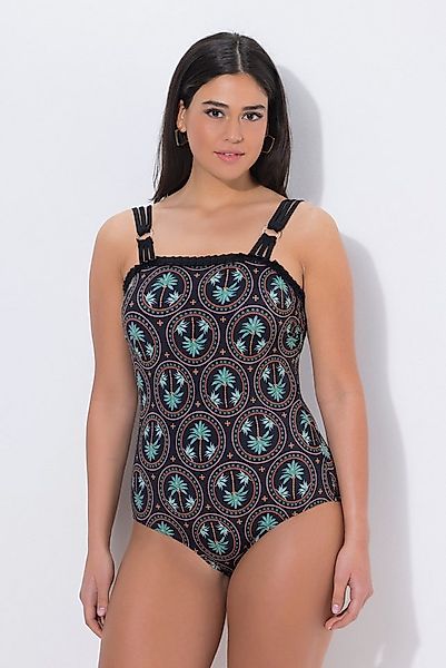 Ulla Popken Badeanzug Badeanzug Palmen Softcups Rundhals recycelt günstig online kaufen