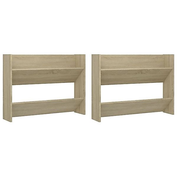 furnicato Hängeschuhschrank Wand-Schuhschränke 2 Stk. Sonoma-Eiche 80x18x60 günstig online kaufen