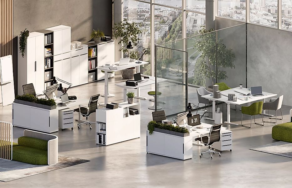 GERMANIA Büromöbel-Set "Mailand, inkl. Schreibtisch (elektr. höhenverstellb günstig online kaufen