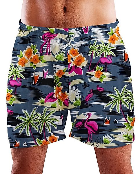 King Kameha Badeshorts Flamingos Funky Hawaii Bade-Shorts Mesh-Einsatz Vers günstig online kaufen