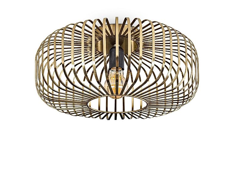 hofstein Deckenleuchte runde Deckenlampe aus Metall in Altmessingfarben, oh günstig online kaufen