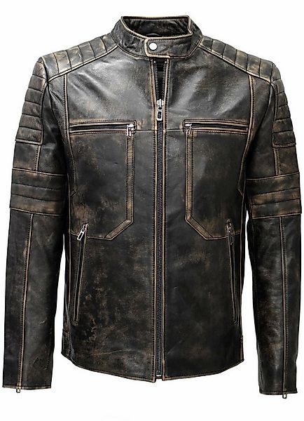 Zimmert Leather Lederjacke Paul vintage Look, stone washed Leder Braun Schw günstig online kaufen