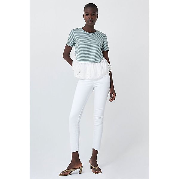 Salsa Jeans 126087-510 / English Style Embroidered Kurzarm T-shirt XL Green günstig online kaufen