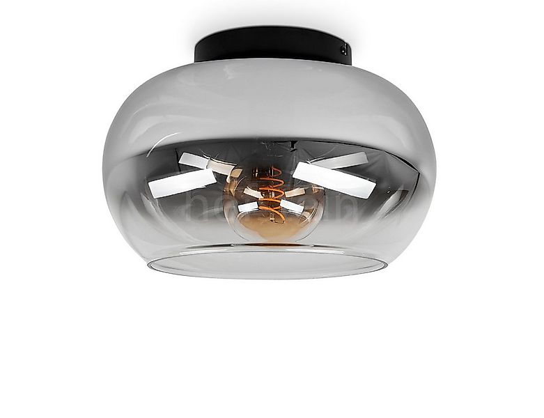 hofstein Deckenleuchte »Cardeto« Deckenlampe aus Metall/Glas in Schwarz/Rau günstig online kaufen