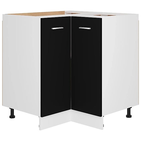 Eckunterschrank Schwarz 75,5x75,5x80,5 Cm Spanplatte günstig online kaufen
