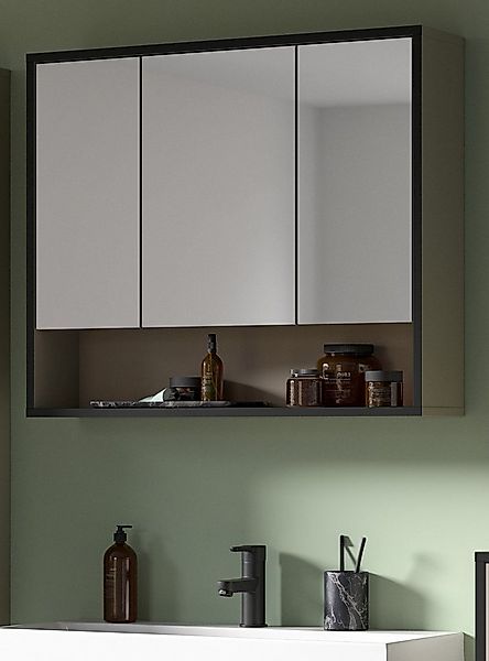 Inn.Furn Badezimmerspiegelschrank Scana (Badschrank in Sand mit Schwarz, 3 günstig online kaufen
