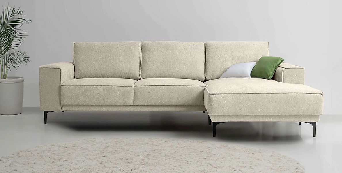 OTTO home Ecksofa "Polsterecke Oland, Struktur, Flachgewebe, Luxus-Microfas günstig online kaufen