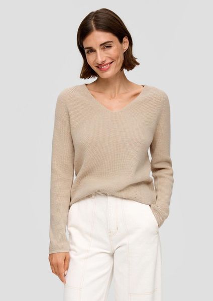 s.Oliver V-Ausschnitt-Pullover Basic (1-tlg) V-Ausschnitt, lamgarm günstig online kaufen