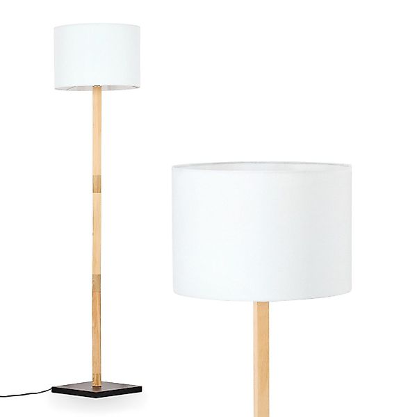 hofstein Stehlampe Boho-Style Stehlampe aus Holz/Metall/Stoff günstig online kaufen