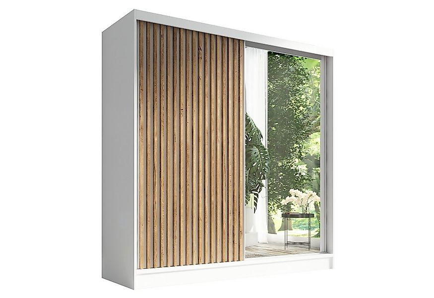 A&J MöbelLand GmbH Schiebetürenschrank LINA mit 3 Schubladen, 3D-Lamellen u günstig online kaufen