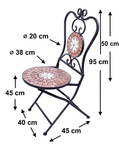 DanDiBo Gartenstuhl Metall Mosaik Merano Stuhl günstig online kaufen