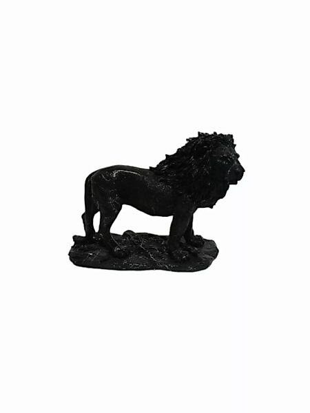 Skulptur Löwe Schwarz Marmoroptik günstig online kaufen