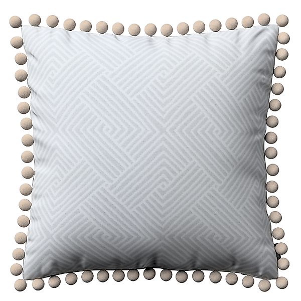 Kissenhülle Wera mit Bommeln, grau-weiß, 45 x 45 cm, Sunny (143-43) günstig online kaufen