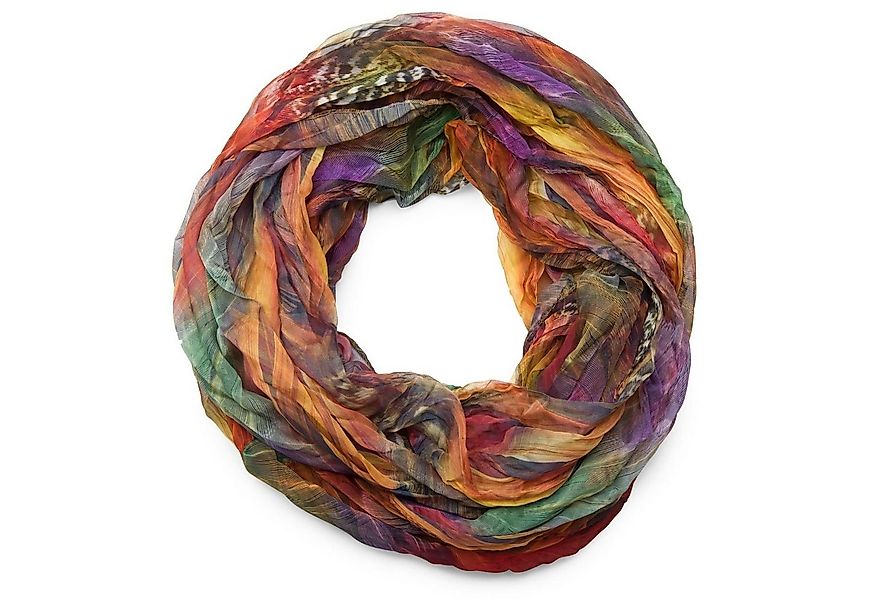 styleBREAKER Loop Loop mit Feder Muster, (1-St) günstig online kaufen