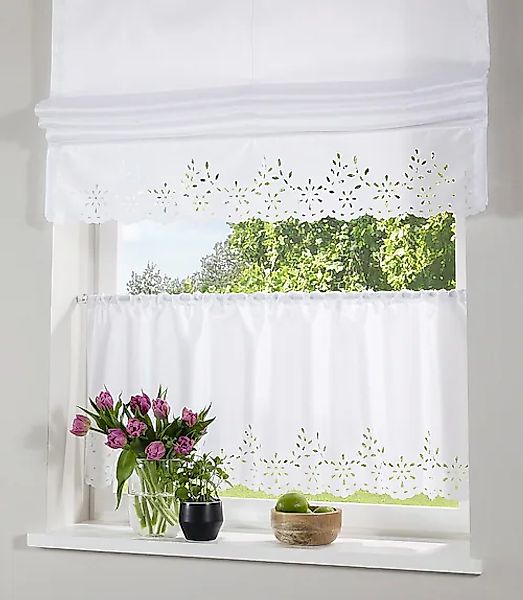 Home affaire Scheibengardine »Neapel« Stangendurchzug 1 Stk. tlg. halbtrans günstig online kaufen