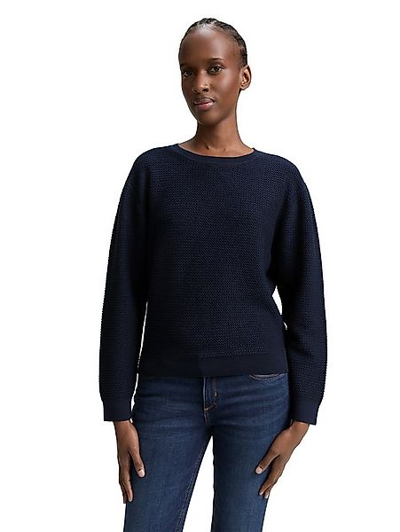 TOM TAILOR Denim Strickpullover mit Rippbündchen günstig online kaufen