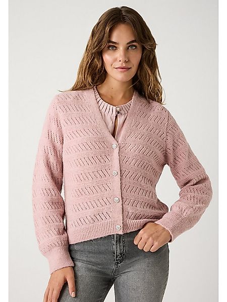 MORE&MORE Cardigan Strickjacke Lochstrick günstig online kaufen