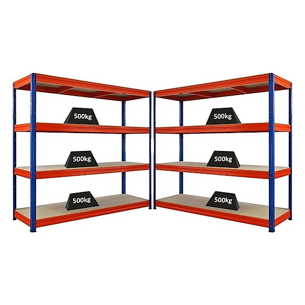 PROREGAL Mega Deal 2x Schwerlastregal Dino HxBxT 180x200x60cm 4 Spanplatten günstig online kaufen