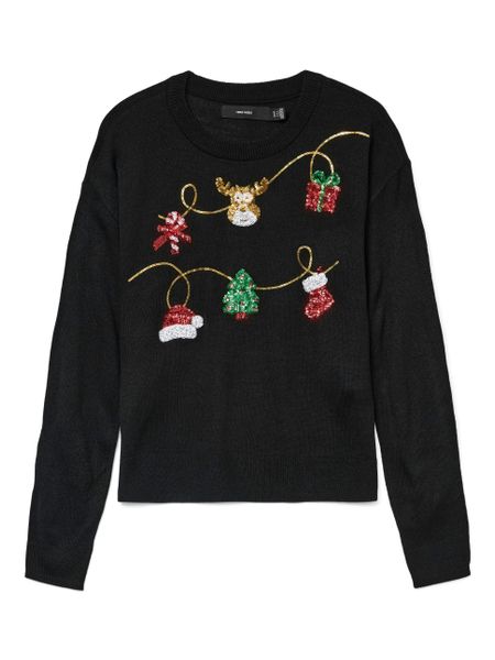 Vero Moda Weihnachtspullover VMGLITTER LS O-NECK günstig online kaufen
