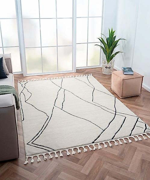 Myflair Möbel & Accessoires Hochflor-Teppich »Moroccan Drawline Lagerräumun günstig online kaufen