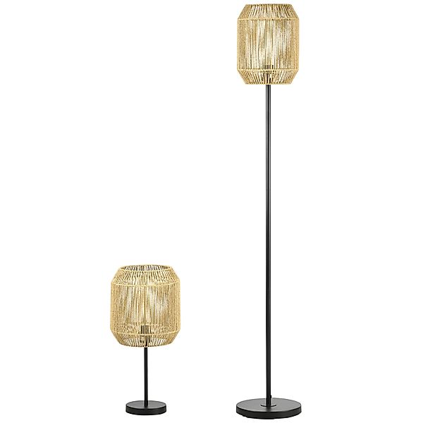 HOMCOM Stehlampe 2er-Stehlampenset mit 1 Tischleuchte, günstig online kaufen
