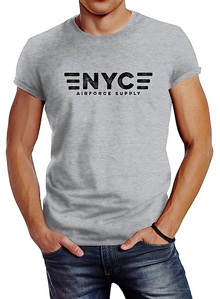 Neverless Print-Shirt Herren T-Shirt Aufdruck NYC günstig online kaufen