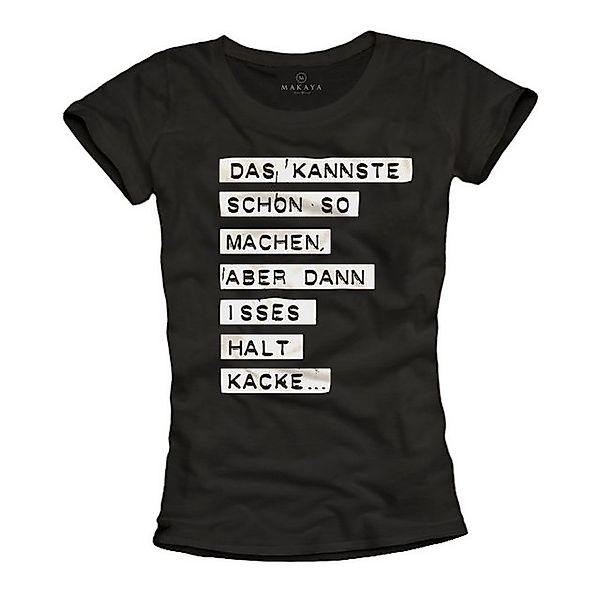 MAKAYA T-Shirt Damen Lustige Sprüche Shirts günstig online kaufen
