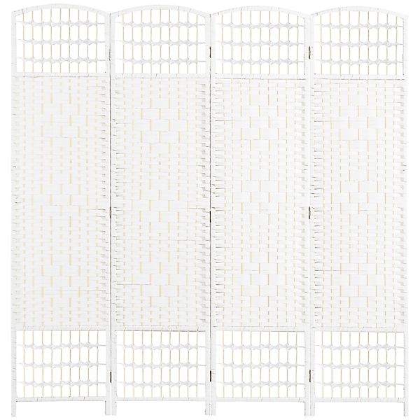 HOMCOM Paravent 4-teilig 160 x 170 cm Faltbar Raumteiler Trennwand aus Well günstig online kaufen