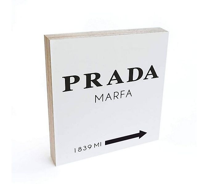 K&L Wall Art Holzbild Tischdeko Prada Marfa Holzbild Wohnzimmer Buchstaben günstig online kaufen