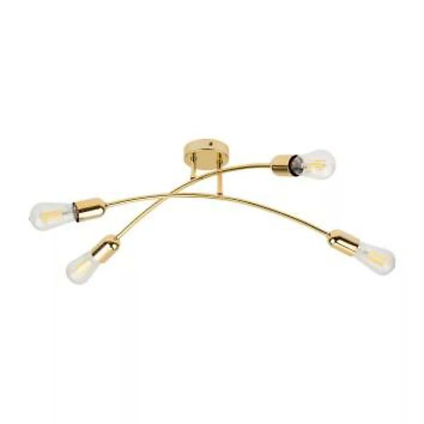 Deckenlampe Metall 62 cm lang 4-flammig Gold elegant günstig online kaufen