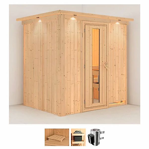 Karibu Sauna »Finja«, 3,6-kW-Plug & Play Ofen mit integrierter Steuerung günstig online kaufen