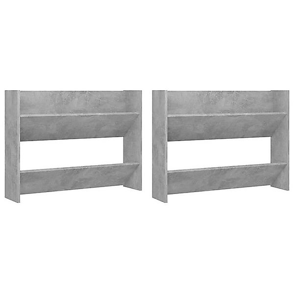 furnicato Hängeschuhschrank Wand-Schuhschränke 2 Stk. Betongrau 80x18x60 cm günstig online kaufen