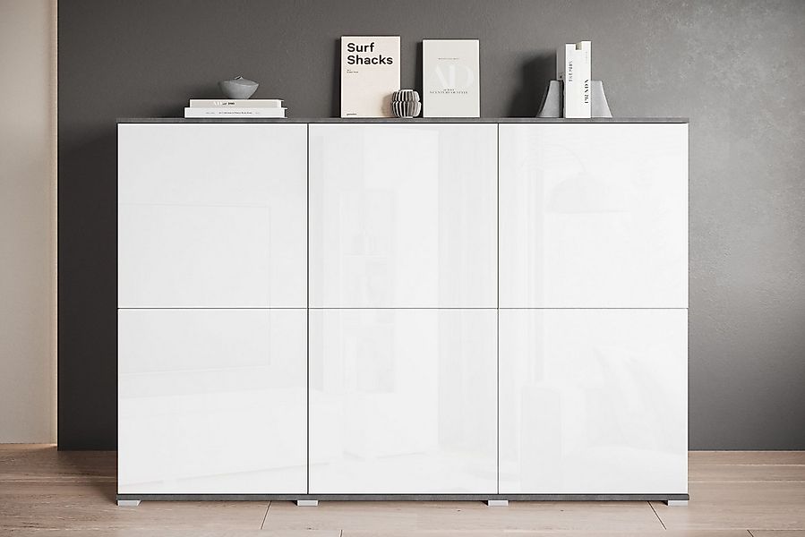 INOSIGN Highboard Kenia, moderne grifflose Hochkommode mit 6 Türen, Breite günstig online kaufen