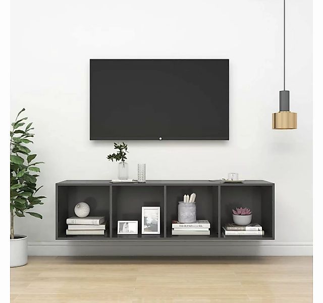 furnicato TV-Schrank TV-Wandschrank Grau 37x37x142,5 cm Holzwerkstoff günstig online kaufen