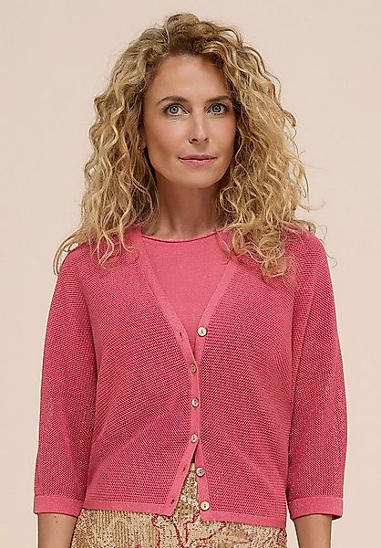 bianca Strickjacke VALENTE - Cardigan mit Lochstrick, V-Ausschnitt und 3/4- günstig online kaufen