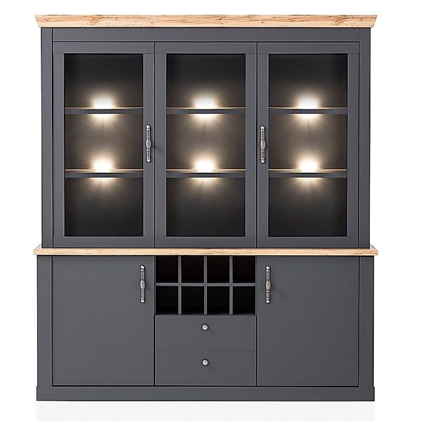 Lomadox Buffet CESENA-61 anthrazit mit Wotan günstig online kaufen
