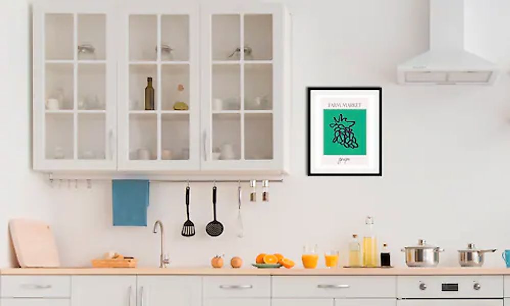 queence Bild »Grape«, Obst-Obst Bilder-Essen-Lebensmittel-Kunst-Schriftzug, günstig online kaufen