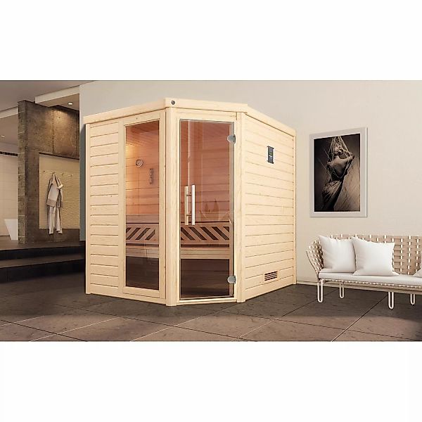 Weka Massivholzsauna Turku 2 o. Ofen Glastür/Fenster günstig online kaufen