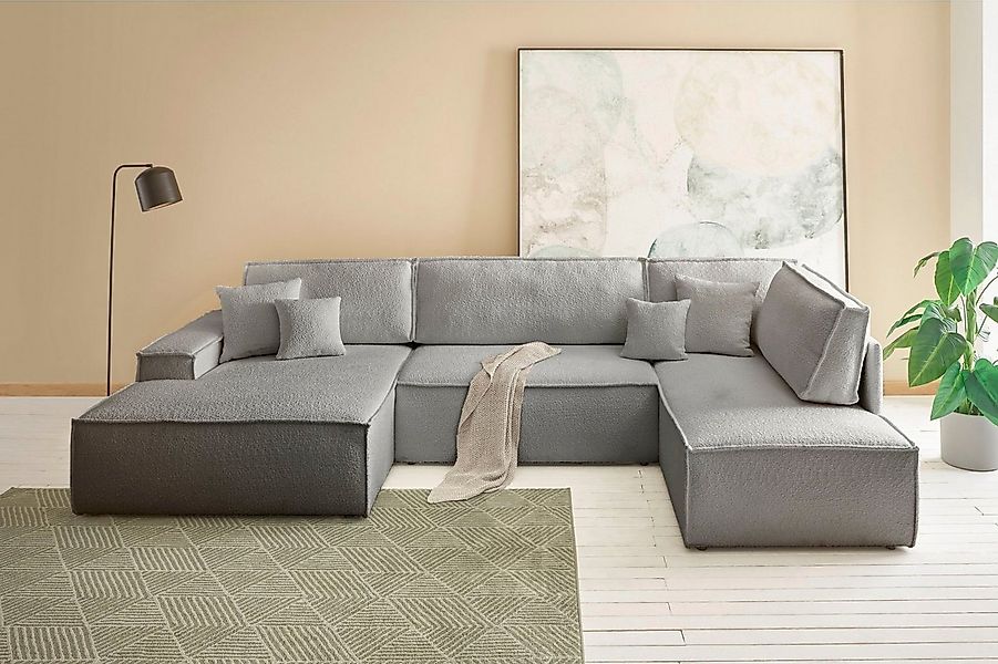 andas Wohnlandschaft FINNLEY U-Form XXL 329 cm, Schlafsofa, Schlaffunktion günstig online kaufen